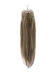 Micro Loop Human Hair Extensions 100 trådar silkeslen rak kastanjebrun/blond(#F6/613) 0 small