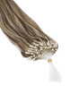 Micro Loop Human Hair Extensions 100 Strands Silky Straight Chestnut Brown/Blonde(#F6/613) 1 small