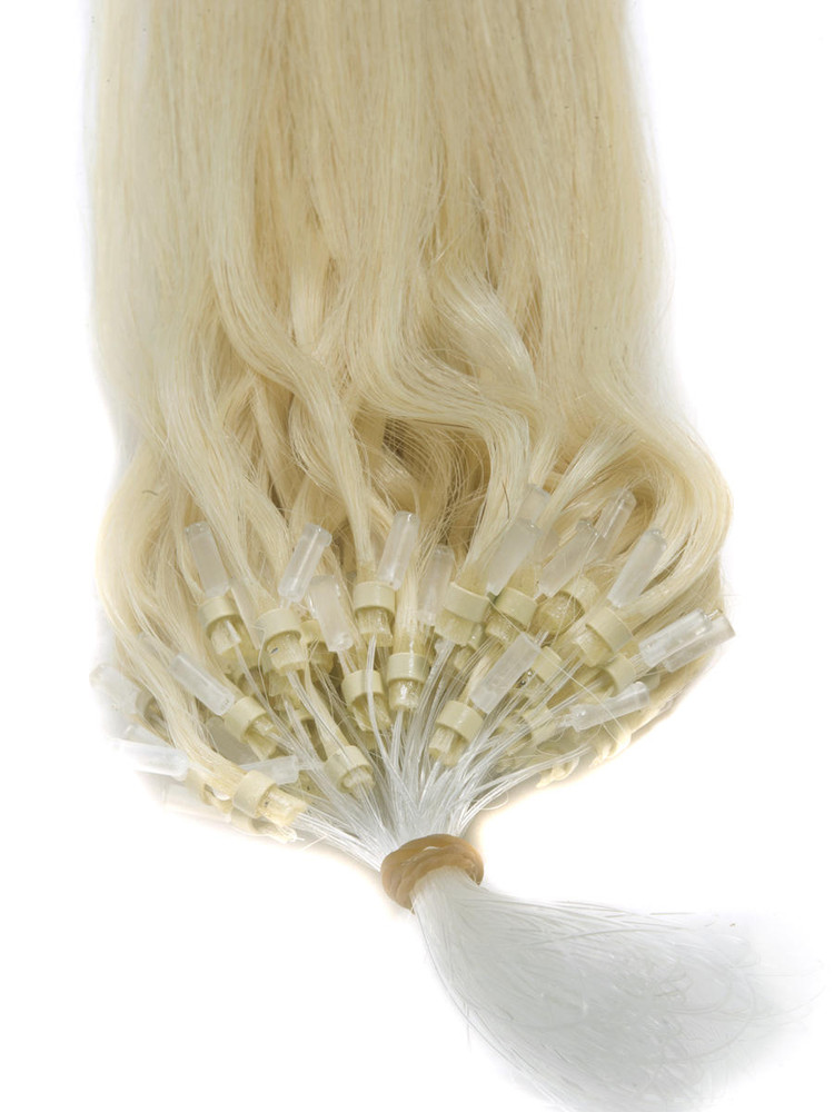 Micro Loop Remy Hair Extensions 100 Strähnen seidig glatt mittelblond(#24) 2