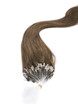 Extensiones de cabello humano Micro Loop 100 hebras Castaño claro recto sedoso (# 8) 1 small
