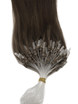Micro Loop Human Hair Extensions 100 Strands Silkeslen Rak Medium Brun (#4) 2 small