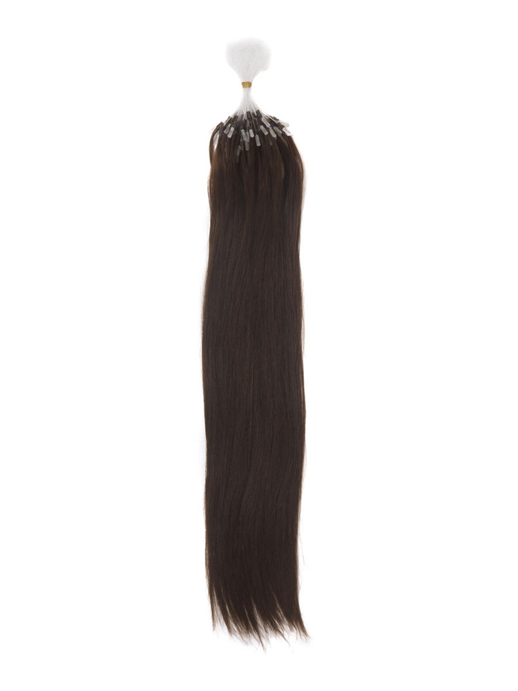 وصلات شعر ريمي مايكرو لوب 100 خصلة بني حريري مستقيم (# 2) 0