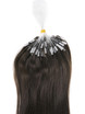 Extensiones de cabello Remy Micro Loop, 100 hebras, sedoso, recto, marrón oscuro (# 2) 1 small