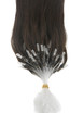 Extensiones de cabello Remy Micro Loop, 100 hebras, sedoso, recto, marrón oscuro (# 2) 2 small