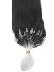 وصلات شعر بشري بحلقة صغيرة 100 خيوط حريري مستقيم أسود طبيعي (# 1B) 1 small