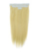 Extensiones de cabello humano con cinta adhesiva, 20 piezas, rubio medio sedoso y recto (n.º 24) 0 small