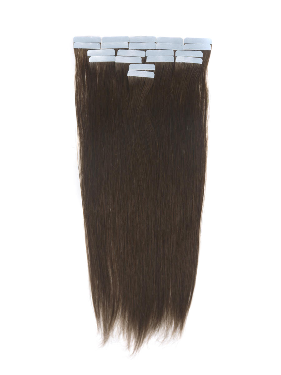 Remy Tape In Hair Extensions 20 Piece Silky Straight Medium Brown(#4) tih004 0
