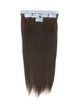 Remy Tape In Hair Extensions 20 bit Silky Straight Medium Brown (#4) 0 small