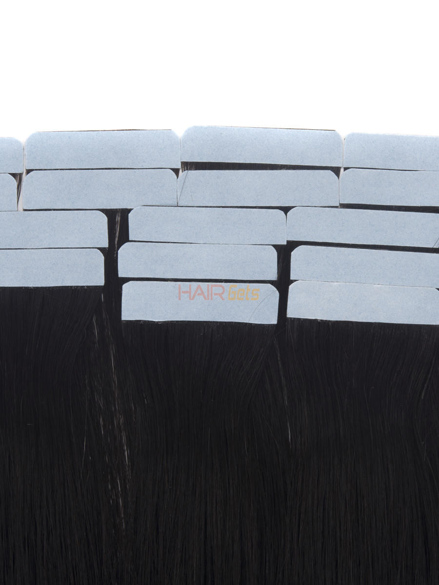 وصلات شعر ريمي 20 قطعة حريري مستقيم أسود طبيعي (# 1B) 1