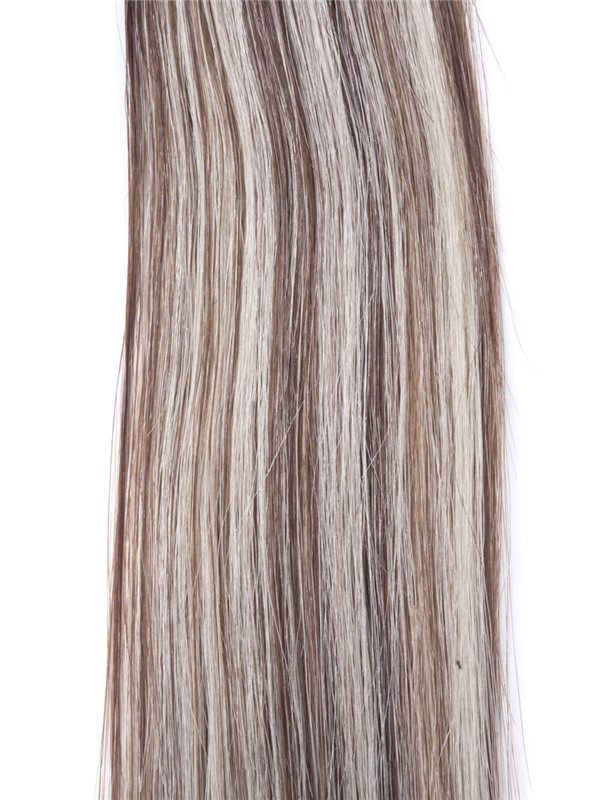 50 extensiones de cabello con punta de uñas Remy rectas y sedosas/punta en U marrón/rubio (#P4/22) 3