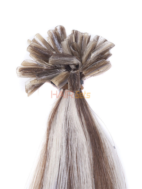 50 stykker silkeaktig rett neglespiss/U-spiss Remy Hair Extensions Blond(#F6/613) 2