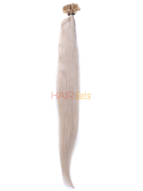 50 шт. Шелковистые прямые кончики ногтей / U-образные накладные волосы Remy Hair Extensions Medium Blonde (# 24) 2