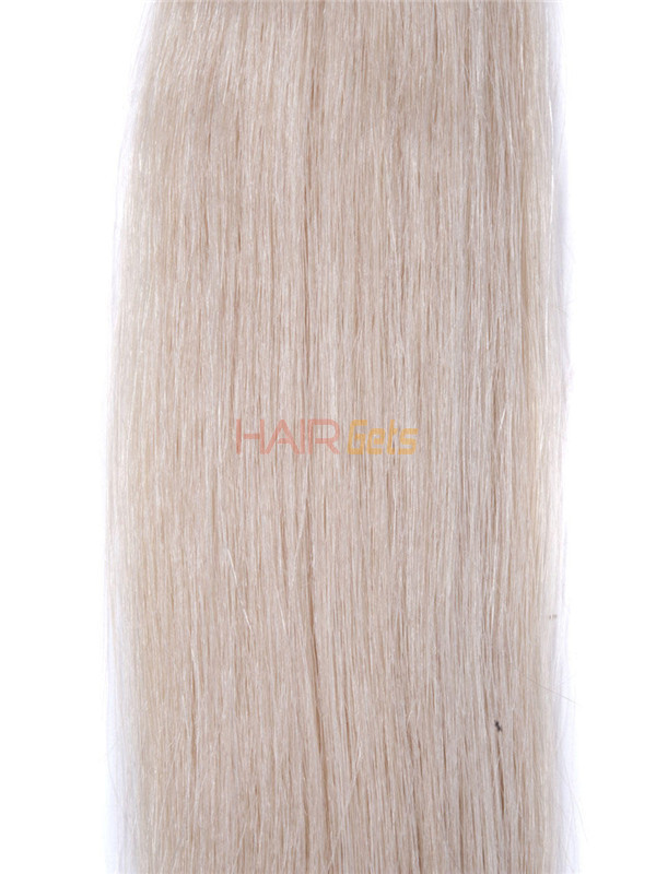 50 stykker silkeaktig rett neglespiss/U-spiss Remy Hair Extensions Medium Blond(#24) 4