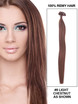 50 Piece Silky Straight Nail Tip/U Tip Remy Hair Extensions Light Chestnut(#8) 0 small