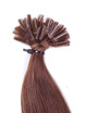 50 stykker silkeaktig rett neglespiss/U-spiss Remy Hair Extensions Light Chestnut(#8) 2 small