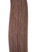 50 stykker silkeaktig rett neglespiss/U-spiss Remy Hair Extensions Light Chestnut(#8) 3 small
