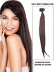 50 Stück Silky Straight Remy Nail Tip/U Tip Hair Extensions Mittelbraun (#4) 0 small