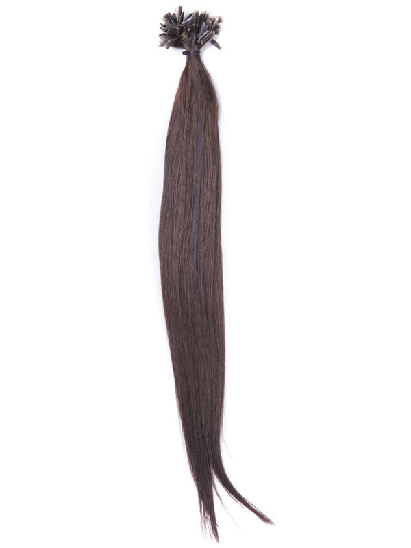 50 Stück Silky Straight Remy Nail Tip/U Tip Hair Extensions Mittelbraun (#4) 1