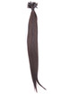 50 stycken Silky Straight Remy Nail Tip/U Tip Hårförlängning Medium Brun (#4) 1 small