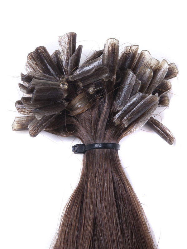 50 Piece Silky Straight Remy Nail Tip/U Tip Hair Extensions Medium Brown(#4) uth005 2