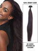 50 Piece Silky Straight Remy Nail Tip/U Tip Hair Extensions Dark Brown(#2) 1 small