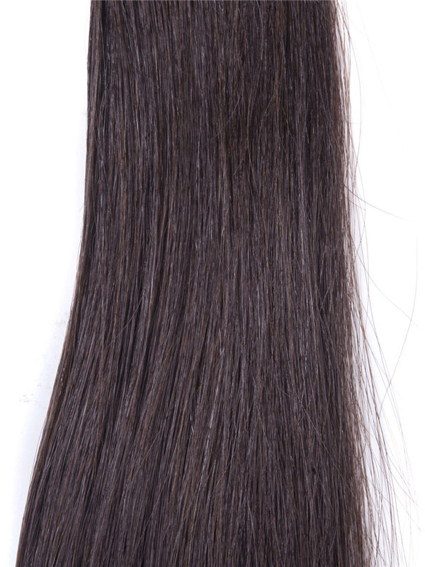 50 stycken Silky Straight Remy Nail Tip/U Tip Hårförlängning Mörkbrun(#2) 4