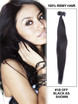 50 Stück Silky Straight Remy Nail Tip/U Tip Hair Extensions Naturschwarz (#1B) 1 small