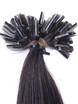 50 Parça İpeksi Düz Remy Tırnak Ucu/U Ucu Saç Eklentileri Doğal Siyah(#1B) 3 small