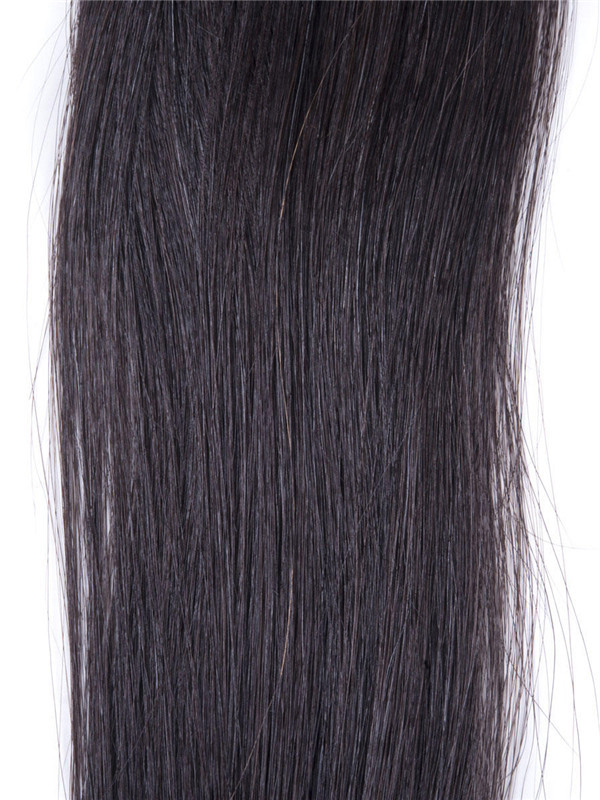 50 delar Silky Straight Remy Nail Tip/U Tip Hårförlängningar Natursvart(#1B) 4