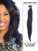 50 delar Silky Straight Remy Nail Tip/U Tip Hårförlängningar Jet Black(#1) 1 small