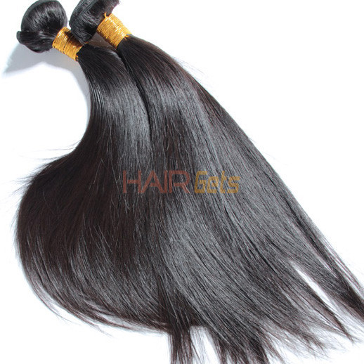 Шелковистые прямые девственные бразильские пучки волос натуральный черный 1 шт. 0