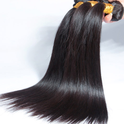 Шелковистые прямые девственные бразильские пучки волос натуральный черный 1 шт. 2