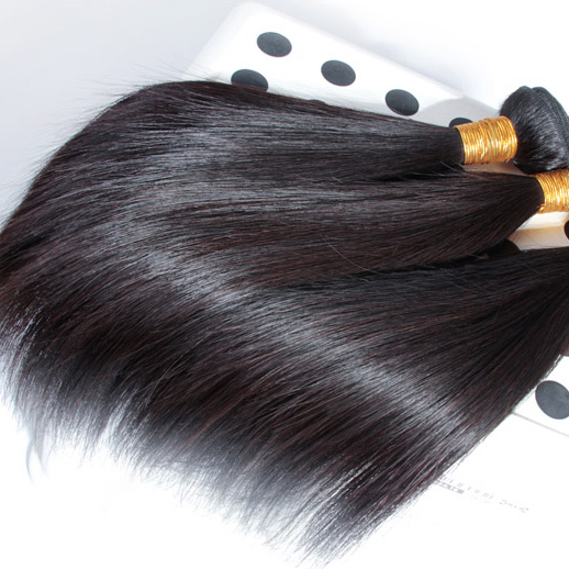 4 Bundel Natural Black 8A Silky Lurus Perawan Menenun Rambut Brasil 0