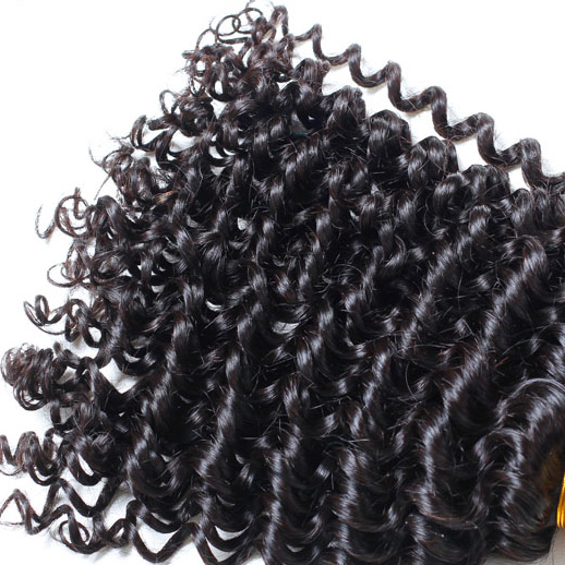 3 Bundle Deep Wave 8A Virgin Brazilian Hair Weave Natural Black 0