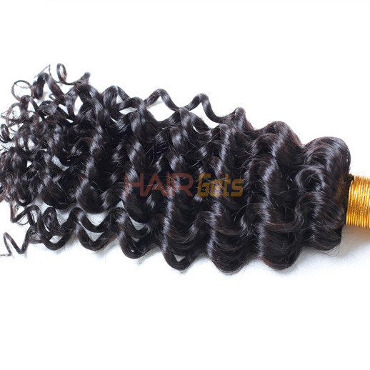 3 Bundle Deep Wave 8A Virgin Brazilian Hair Weave Natural Black 1