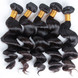 4 stk/parti 8A Virgin Brazilian Hair Loose Wave Weave Natural Black 0 small