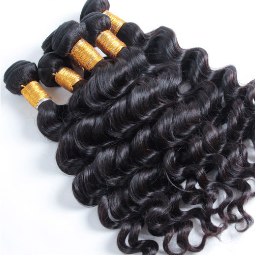 Pacotes de cabelo virgem brasileiro ondulado natural preto 1 peça 0