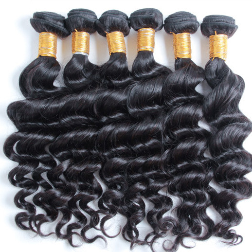 2 pcs Natural Wave 8A Preto Natural Virgem Brasileiro Tecelagem de Cabelo 0