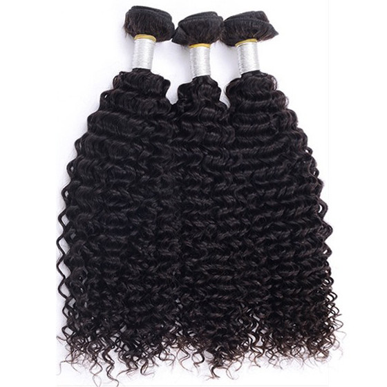 Bundles de cheveux bouclés crépus brésiliens vierges noir naturel 1pcs 0