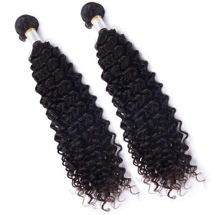 3 Bundle Kinky Curly 8A Virgin Brazilian Hair Weave Natural Black 0