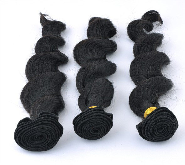 7A Extensiones de cabello indio virgen Onda suelta Negro natural 0