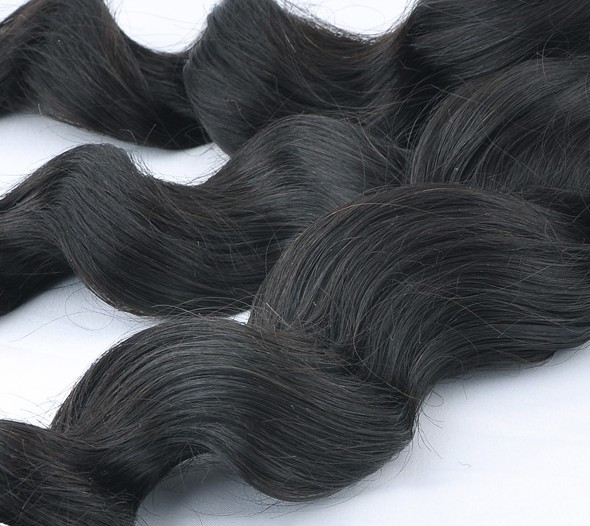 Индийские наращивания волос девственницы 7А свободная волна естественная чернота 1