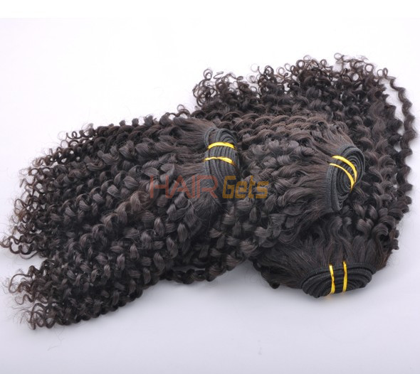 7A Девственные индийские наращивание волос Kinky Curl Natural Black 0