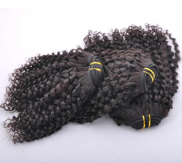 7A Virgin Indian Hair Extensions Kinky Curl Naturschwarz 0