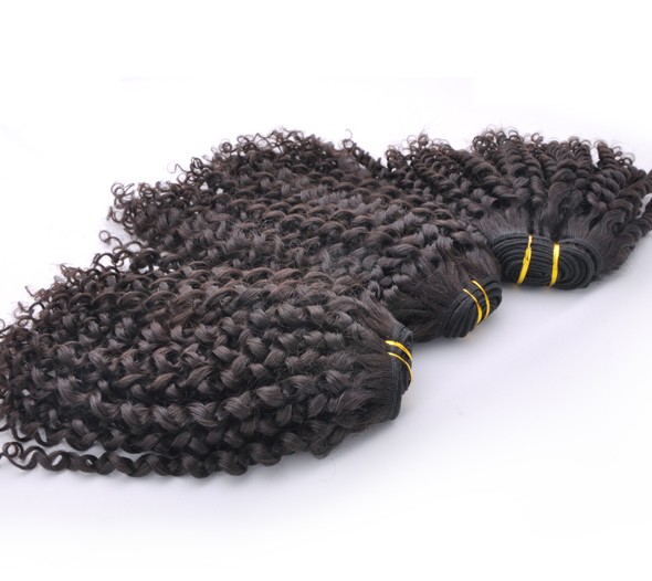 7A Virgin Indian Hair Extensions Kinky Curl Natural Black 1