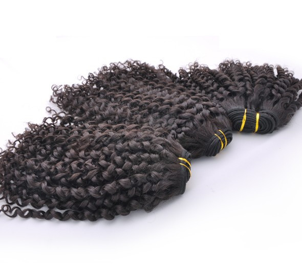 Extensões de cabelo indiano virgem 7A cachos crespos naturais preto 1