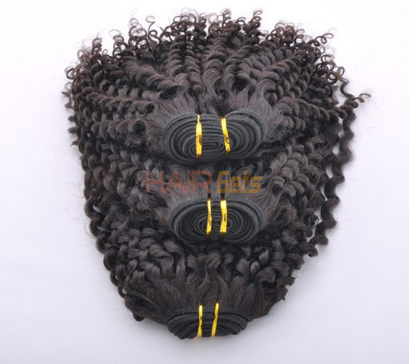 7A Virgin Indian Hair Extensions Kinky Curl Natural Black 3