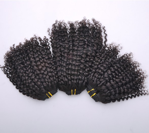 7A Virgin Indian Hair Extensions Kinky Curl Natural Black 4
