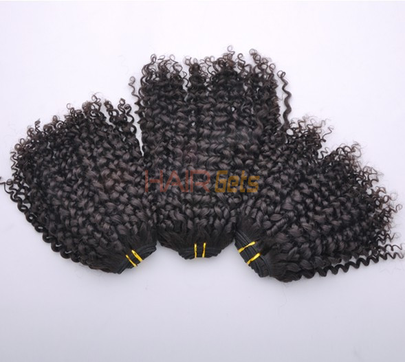 7A Девственные индийские наращивание волос Kinky Curl Natural Black 4