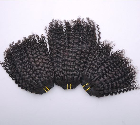 7A Virgin Indian Hair Extensions Kinky Curl Naturschwarz 4